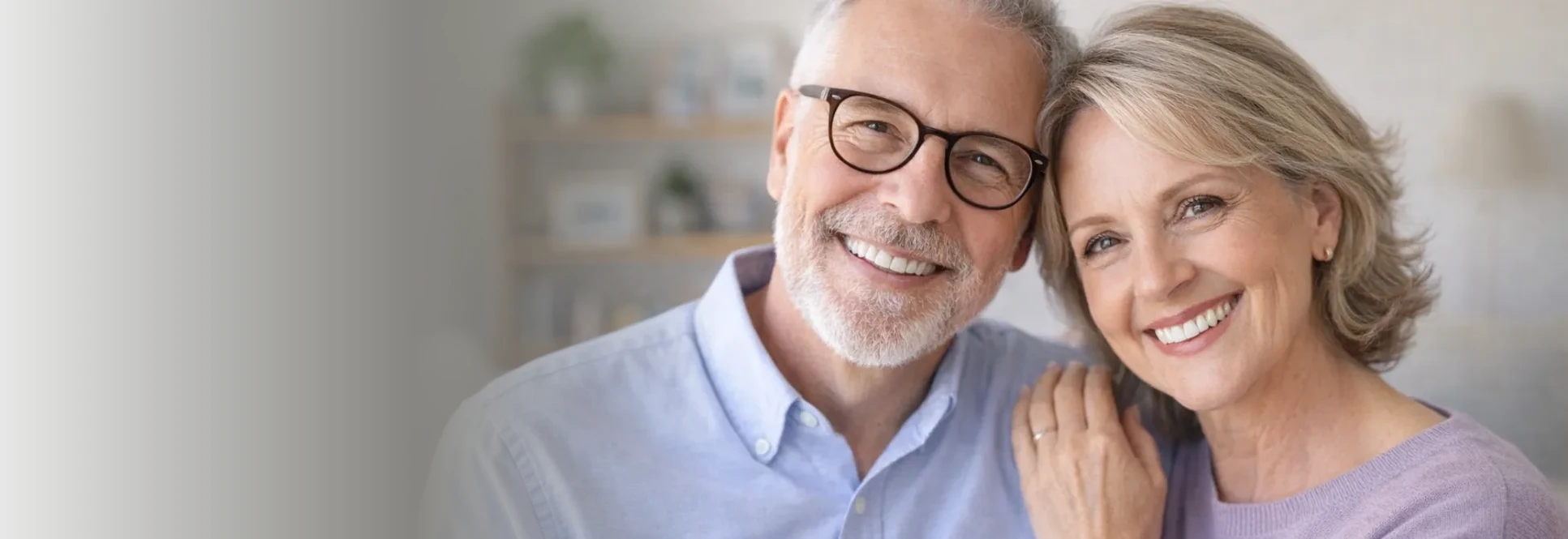 Mature couple with dentures — Complete and Partial Dentures at PermaSmile! in Ottawa
